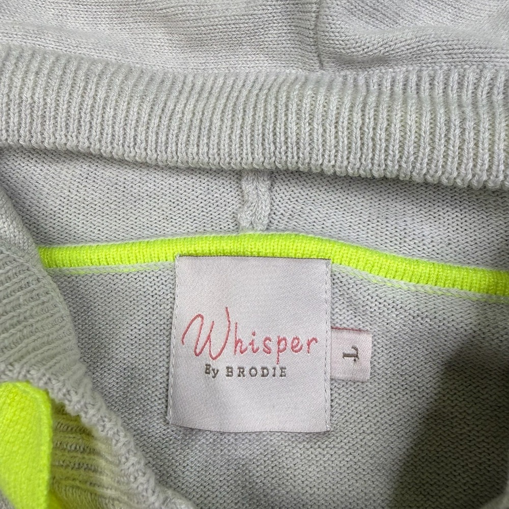 Whisper By Brodie Fine Cashmere Womens Gray Rainbow Stripe Full Zip Hoodie Sz L - Picture 5 of 11
